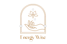 Energy Wise logo with stylized hand holding a flower and sun